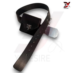 Leather ROTJ Luke Skywalker Jedi Costume Belt with Saber Clips and Pouch Real Leather  Return of the Jedi Cosplay Costume Belt