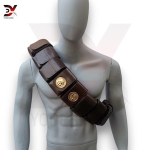 Boba Fett ROTJ Ammo Belt: Genuine Leather Cosplay Costume - 8 Pouches