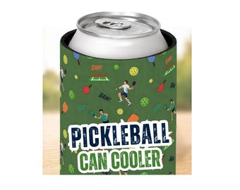 Enfriador de latas de pickleball Regular y Slim Retro Paddleball Koozie Divertido Regalo para Jugadores de Pickleball Porta bebidas para la cancha Pareja Amante del Pickleball Ella Él
