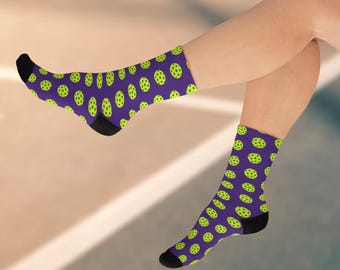 Fun Pickleball Socks - Neon Pickleball Socks for Men & Women - Gift for Pickleball Lovers and Fans - Funny Player Gift, Bright Court Socks