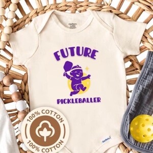 Future Pickleballer Baby Onesie - Cute & Funny Baby Shower Gift - Infant Bodysuit - Pickleball Family Apparel - Baby Boy Gerber Onesie