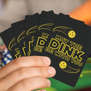 Grappige Pickleball-pokerspeelkaarten - May The Dink Be With You - Pickleball-cadeau met scifi-thema voor spelers en fans - uniek idee voor een game-avond