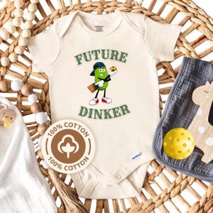 Future Dinker Pickleball Baby Onesie - Funny Pickle Infant Bodysuit, Cute Pickleball Funny Baby Shower Gift, Pickleball Family Apparel