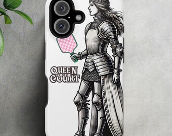 Pickleball Phone Case - Queen of the Court - Medieval Pickleball iPhone & Samsung Cover - Funny Pickleball Gift for Her - Impact-Resistant