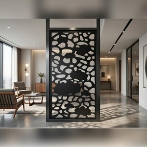 Organic Pebble Pattern Laser Cut Panel | DXF CNC File for Metal Wall Art | Decorative Privacy Screen Design | Plasma Waterjet Cut File laser