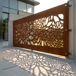 Floral Laser Cut DXF File | Decorative Metal Screen Pattern | CNC Plasma SVG | Privacy Panel Design | Garden Fence |  Cut File Garde-corps