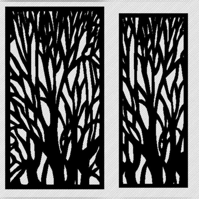 Forest Tree Laser Cut Panel DXF | Decorative Privacy Screen CNC File ...