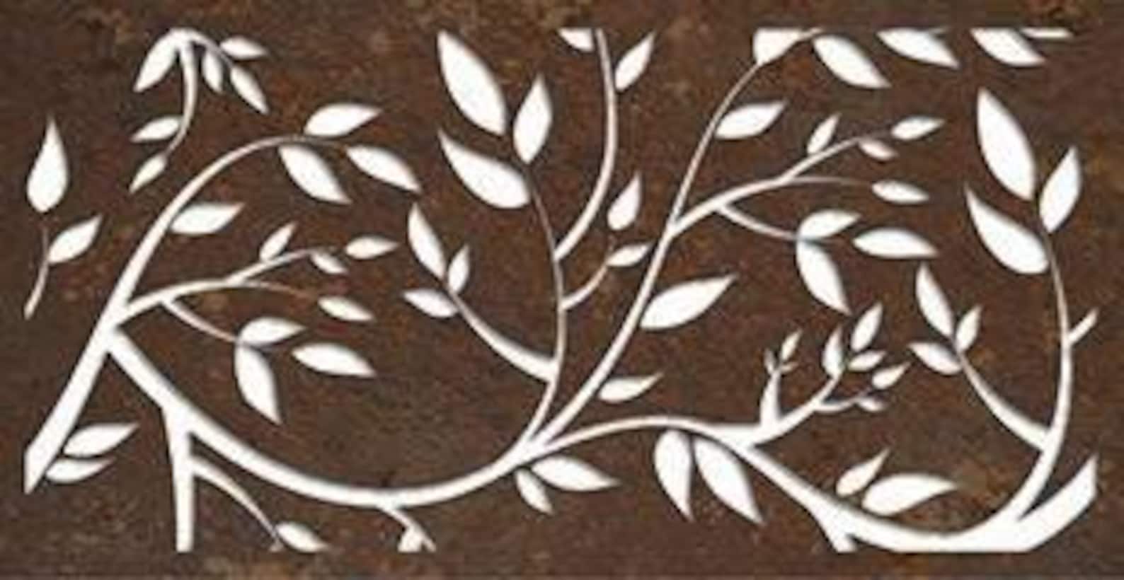 Modern Leaf Privacy Panel DXF | Decorative Metal Railing Design | Laser ...