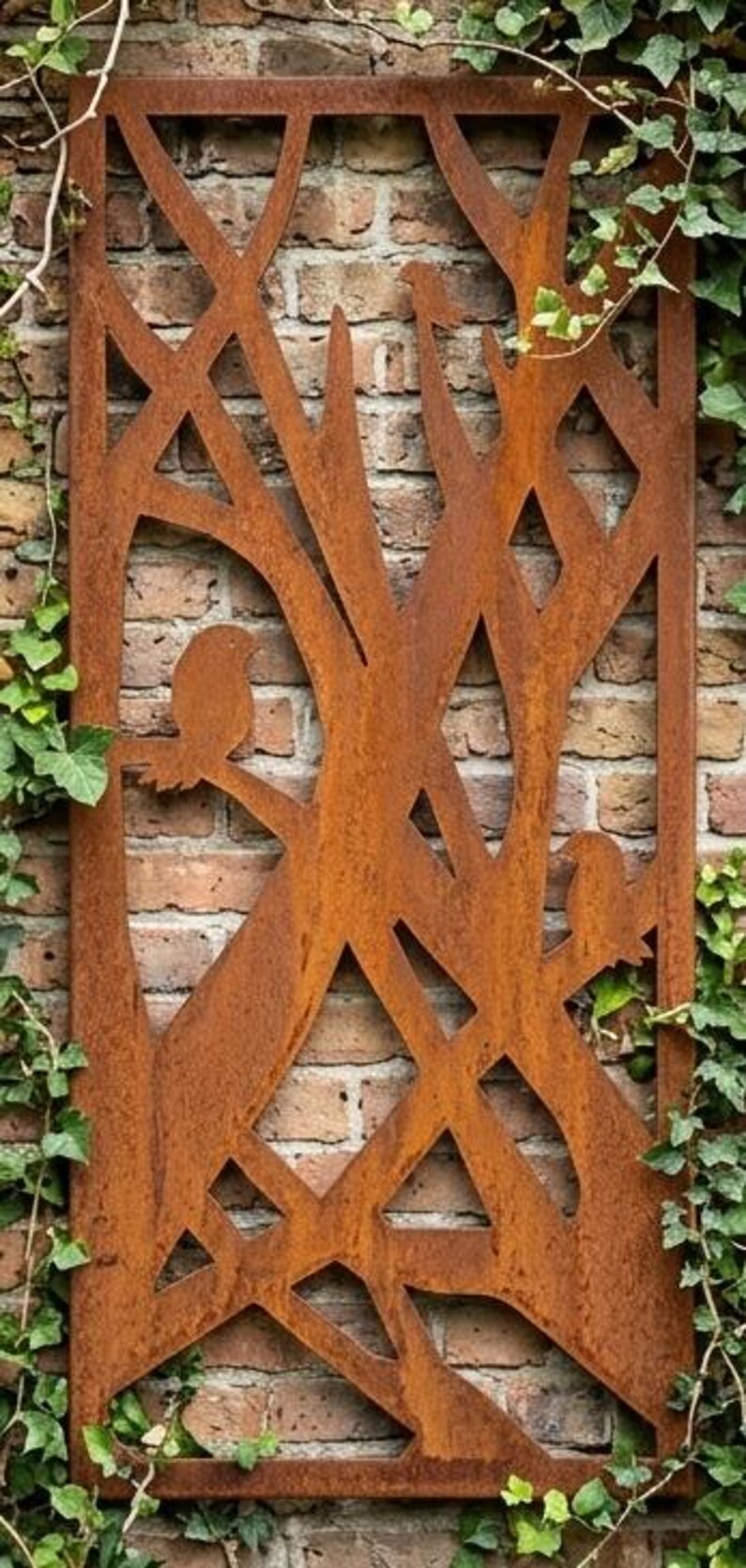 Tree Cnc Railing Birds on Branches CNC Laser Cut File, Birds Privacy Screen DXF dwg svg ...