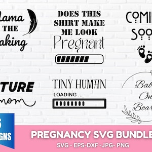 Pregnancy SVG Bundle Maternity Clipart Baby Shower SVG Expecting Mom Pregnancy Announcement Baby Bump SVG Mom-to-Be Pregnancy Illustration