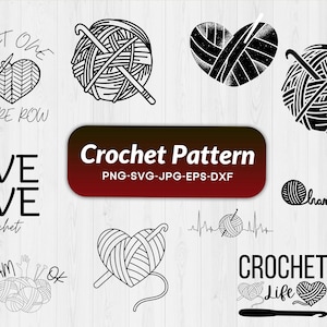 Crochet pattern svg bundle, Crochet png bundle, Crochet shirt design bundle, Crochet cut file cricut, Crochet clipart vector, Commercial use