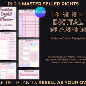 Digital Planner Undated, iPad & Android Planner, GoodNotes Planner, Digital Calendar, Daily, Weekly, Monthly Journal, 2024 2025 MRR PLR