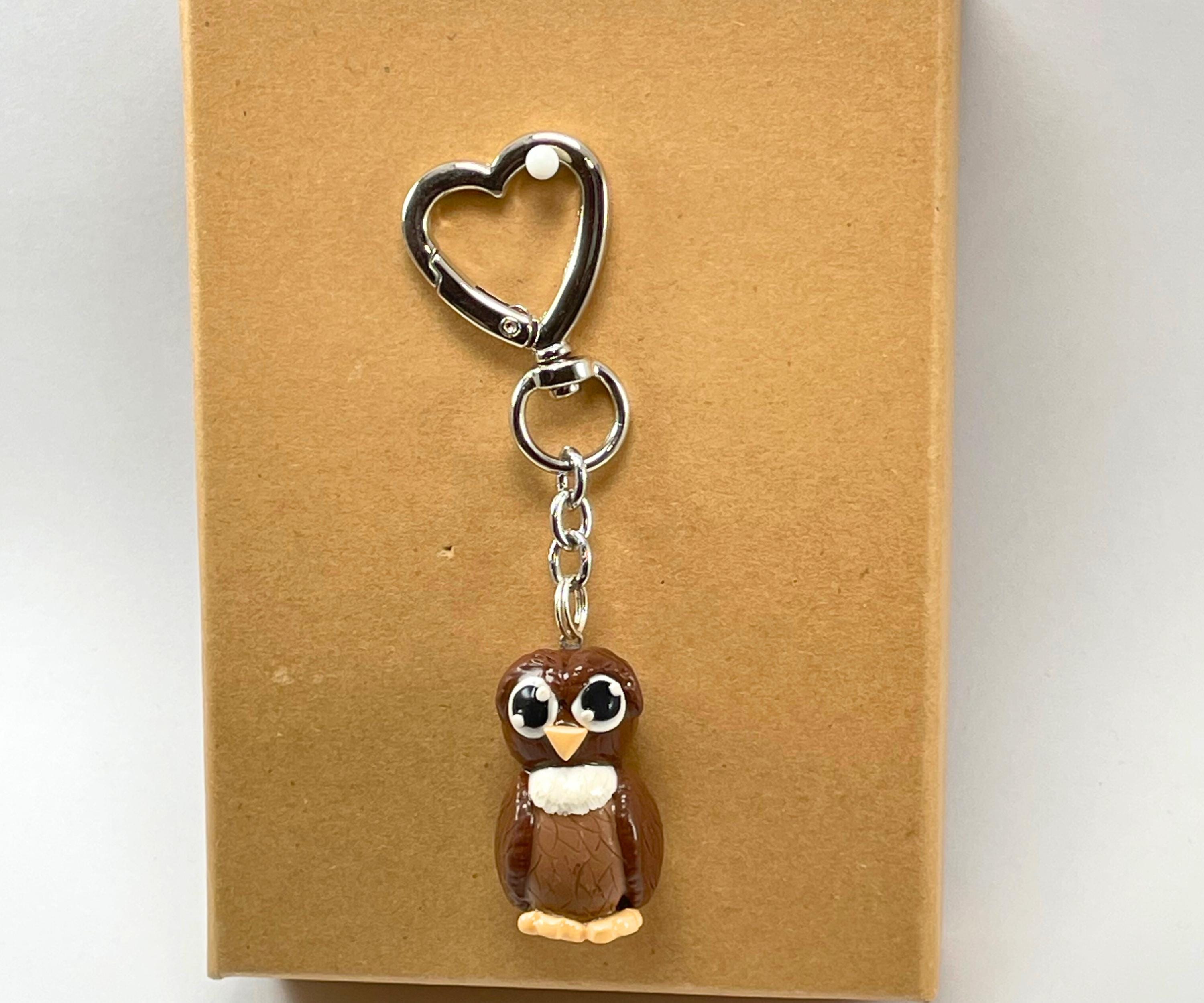 Polymer Clay Owl Bag Charm/Keyring - Handcrafted in Australia