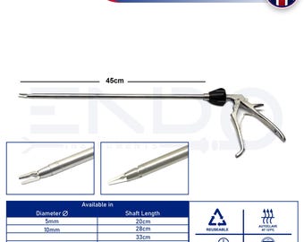 Titanium Ligating Clip Applier: 10mm, 450mm Laparoscopic Surgical Instrument