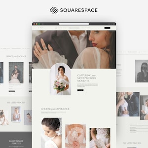 Squarespace Website Template for Photographers, Wedding Photographer Website, Wedding Planner, Photographer Squarespace Template 7.1