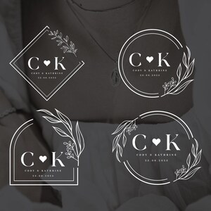 CK Wedding Logo Design | Contemporary wedding monogram, modern monogram, wedding initials, premade logo