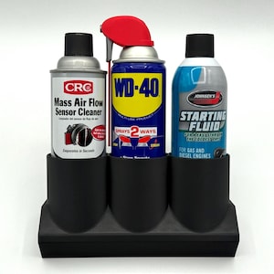 Magnetic 3 Can Holder Organizer Spray Paint Aerosol Toolbox Work Bench Storage -American Made-