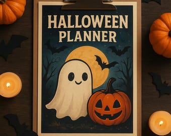 Planificador de Halloween imprimible en PDF, inserto de planificador sin fecha, planificador mensual, planificador semanal, planificador infantil, otoño espeluznante, rastreador A4 y CARTA