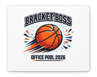 Matowe płótno Bracket Boss | Sztuka ścienna do koszykówki w turniejach uniwersyteckich, basen biurowy 2026