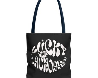 Lucky Lacrosse Tote Bag, Custom Lacrosse Bag, Lacrosse Player Gifts, Senior Lacrosse Gifts, Lacrosse Mom Bag, Lacrosse Coach Gift, LAX Gift