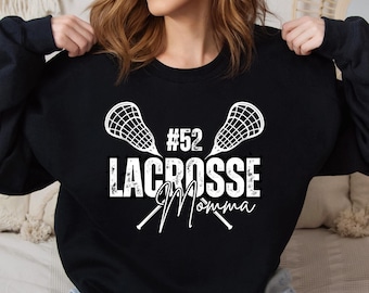 Lacrosse Momma Crewneck Sweatshirt, Custom Lacrosse Sweatshirt, Boy Mom Lacrosse Hoodie, Lacrosse Mom Sweatshirt, Lacrosse Shirts for Women