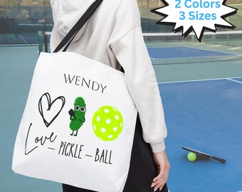Sac fourre-tout personnalisé Love Pickle Ball, sac de sport week-end, cadeau pour joueur de sport, sac de sport personnalisable, sac de pickleball, sac de pagaie cornichon