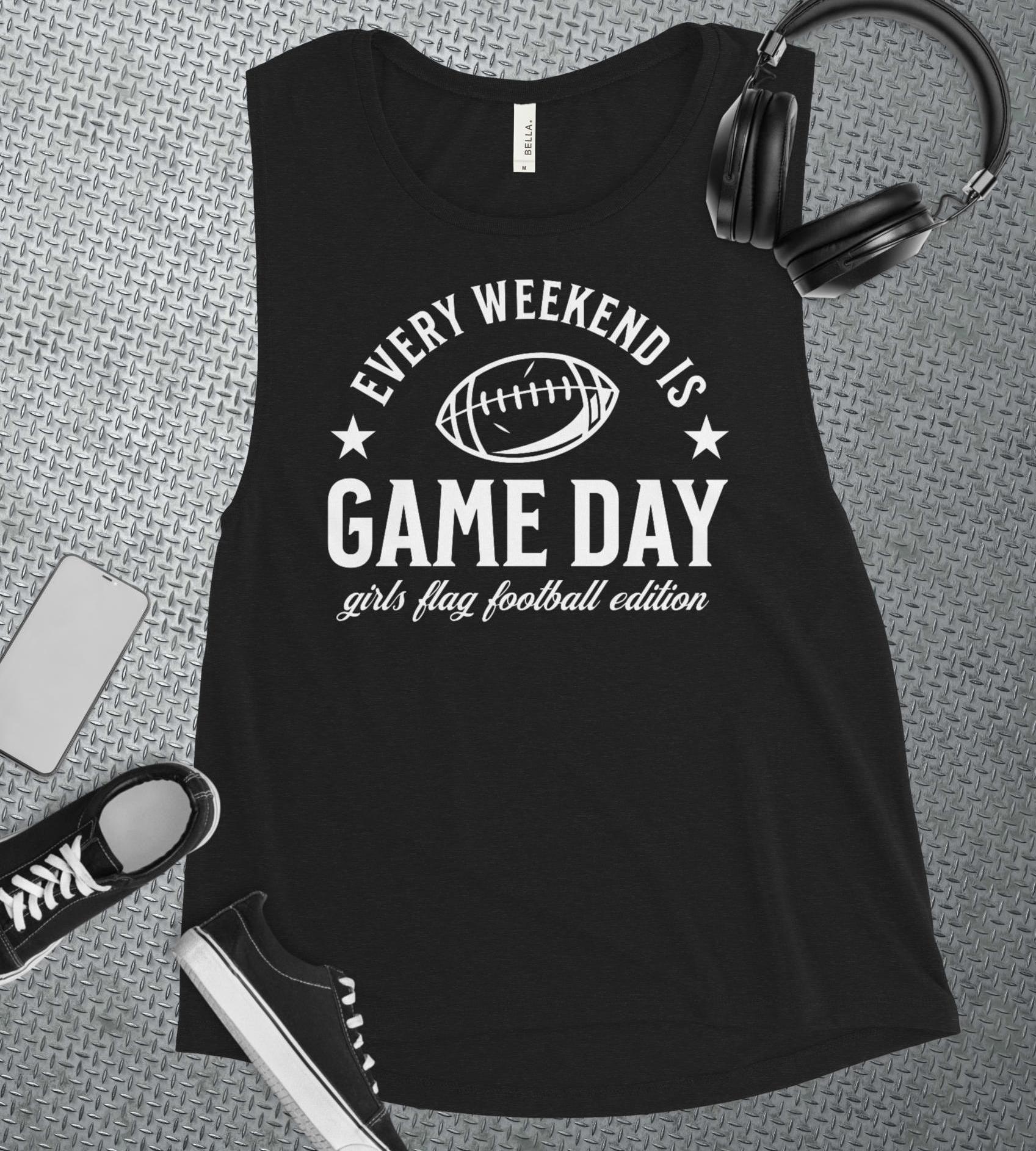 Camiseta de tirantes de fútbol bandera para niñas, fútbol bandera