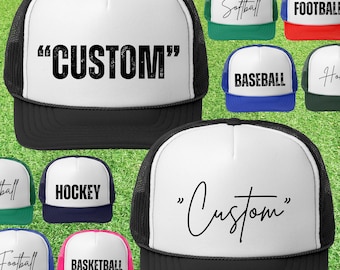 Sports Trucker Hat, Personalized Hat, Cute Sports Trucker Hat, Sports Mama Trucker Hat, Mom Club Trucker Hat, Sports Dad Hat, Sports Family