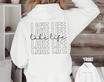 Sudadera con capucha "Vida en el lago", Sudadera "La vida en el lago", Sudadera "En el lago", Ropa para campistas, Regalo para aventureros, Conjunto para amantes de los viajes, La vida es mejor en el lago