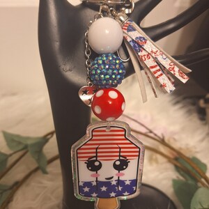 Independence Day, 4th of July, Keychain, Bag Swag or Backpack pull