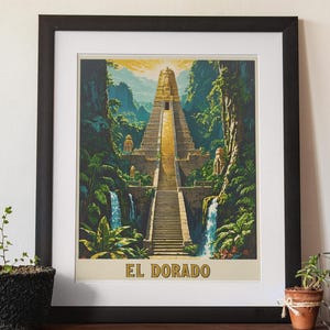 El Dorado Vintage Travel Poster: Lost City of Gold Art Print