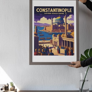 Constantinople Vintage Travel Poster: Byzantine Eastern Roman Empire Art