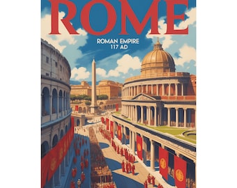 Ancient Rome Travel Poster | Colosseum Art Print (Digital Download)