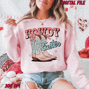 Howdy Easter PNG Design,  Happy Easter Png, Funny Easter Png, Retro Easter png
