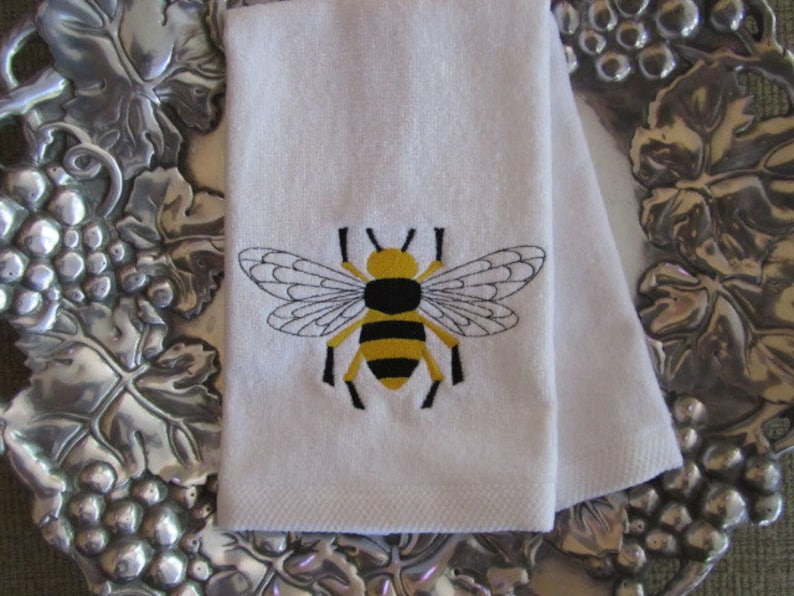 Napoleonic Bumble Bee Fingertip Velour Bathroom Towel 11x18 Etsy