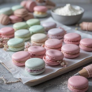 French Macaron Recipe with Dry Egg Whites | Bakery-Style Delicate Cookies | Step-by-Step Macaron Guide | Instant Digital PDF Download