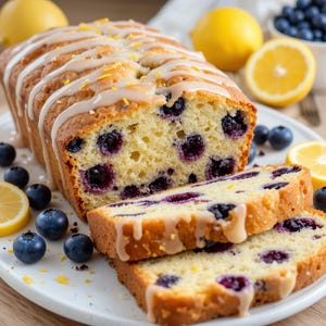 Sweet Lemon Blueberry Bread Recipe | Moist & Zesty Fruit Loaf | Easy Homemade Dessert | Instant Digital PDF Download