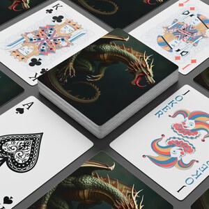 Cartas de póquer con temática de dragón, juego de cartas de fantasía, regalo único para jugadores, juegos de mesa, artículo de colección, noche de póquer