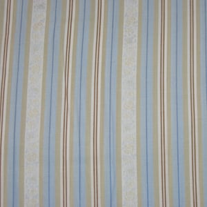 Blue Floral Striped Fabric