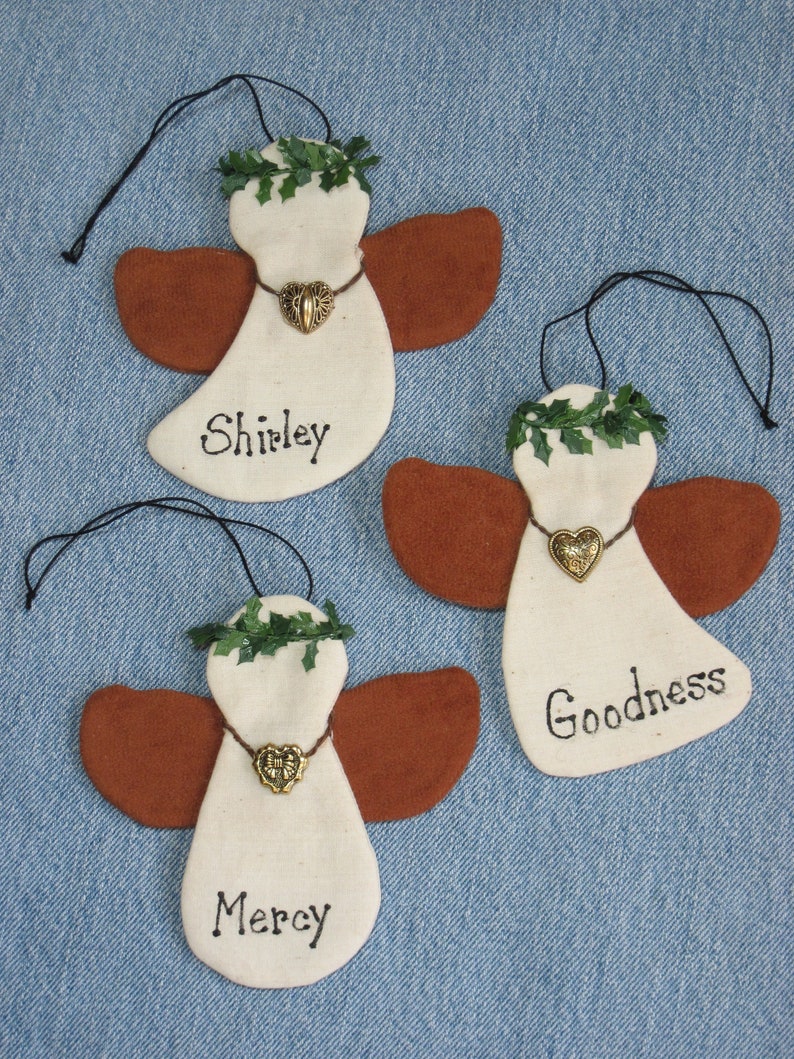 Shirley, Goodness, & Mercy - Angel Ornaments - Etsy