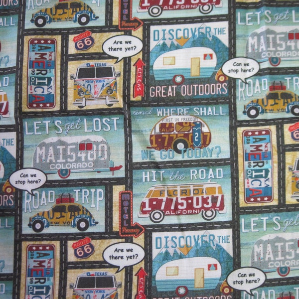 Vacation Travel "Let's Get Lost" Fabric