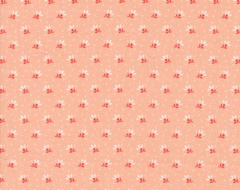 Ditsy Floral Dot Rhubarb from Jelly & Jam Collection by Fig Tree and Co for Moda Fabrics