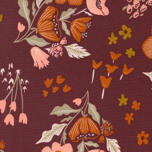 Garden Tales Burgundy from Folk Lore Collection by Fancy That Design House for Moda Fabrics