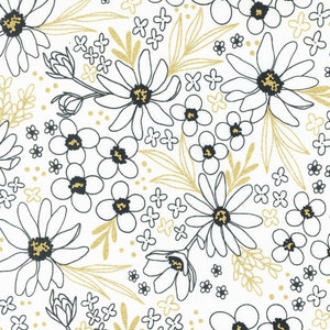 Flower Arrangement Metallic Paper Gold from Gilded Collection by Alli K Design for Moda Fabrics