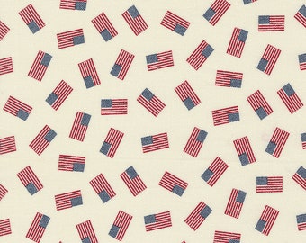 Americana Flags Vanilla from Stateside Collection by Sweetwater for Moda Fabrics