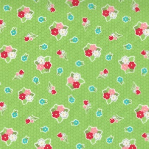 Flora Clusters Kiwi Green from Love Lily Collection by April Rosenthal for Moda Fabrics