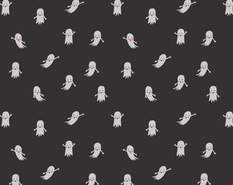 Ghostie Boos Black from Halloween Collection by Rifle Paper Co for Cotton + Steel