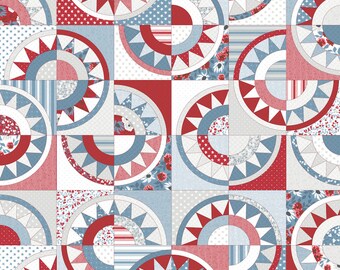 New York Beauty Cheater Panel from Old Glory Collection by Lella Boutique for Moda Fabrics