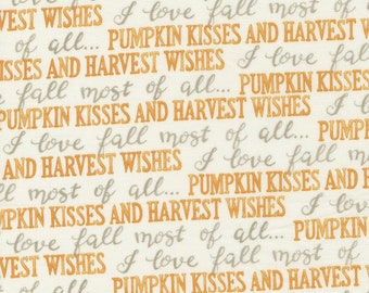 Fall Text Whitewashed from Harvest Wishes Collection by Deb Strain for Moda Fabrics