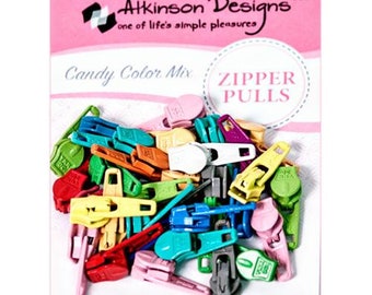 Zipper Pulls Candy Color Mix - 30ct by  Atkinson Designs